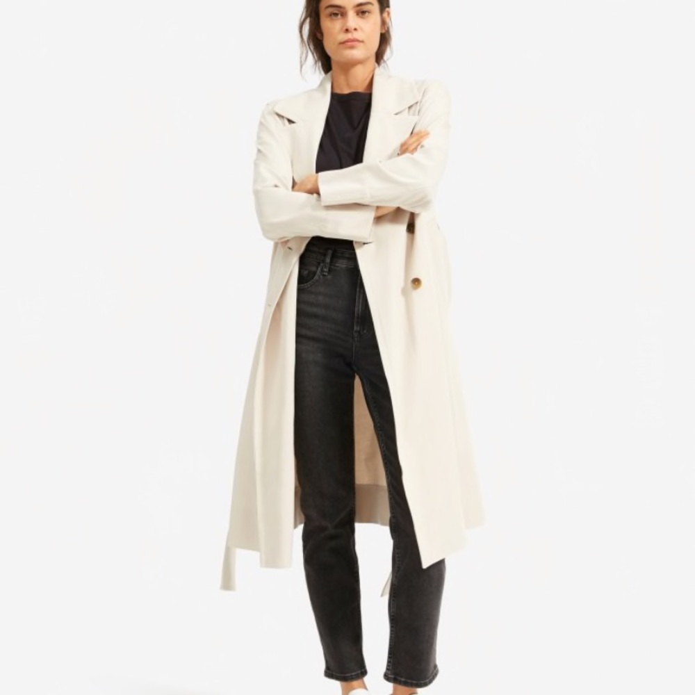 ISO Everlane Drape Trench in Sandstone